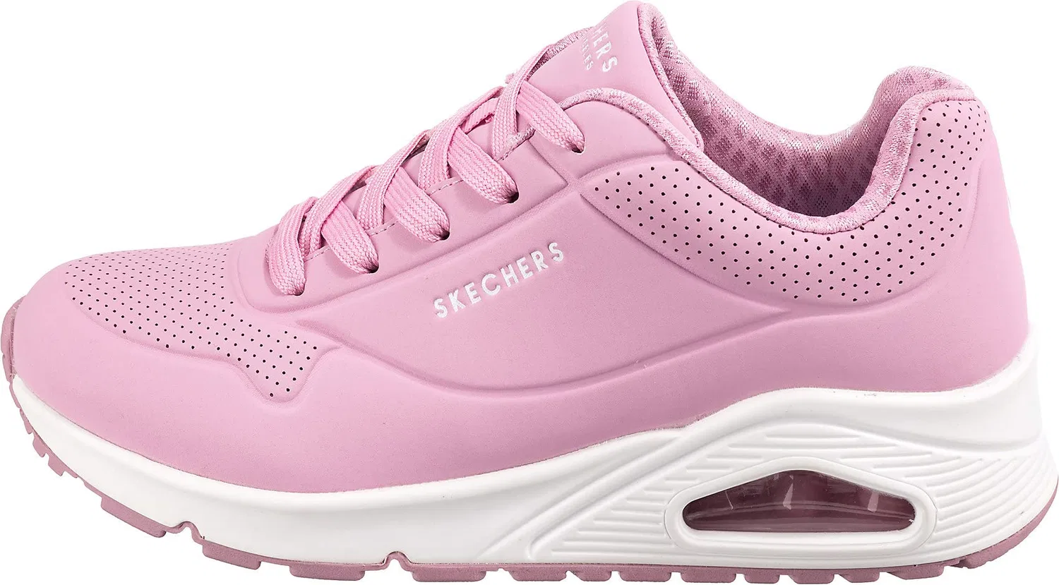 Детские кроссовки для девочек с шнуровкой One Stand on Air Skechers, Pink Pu White Trim — фото 2