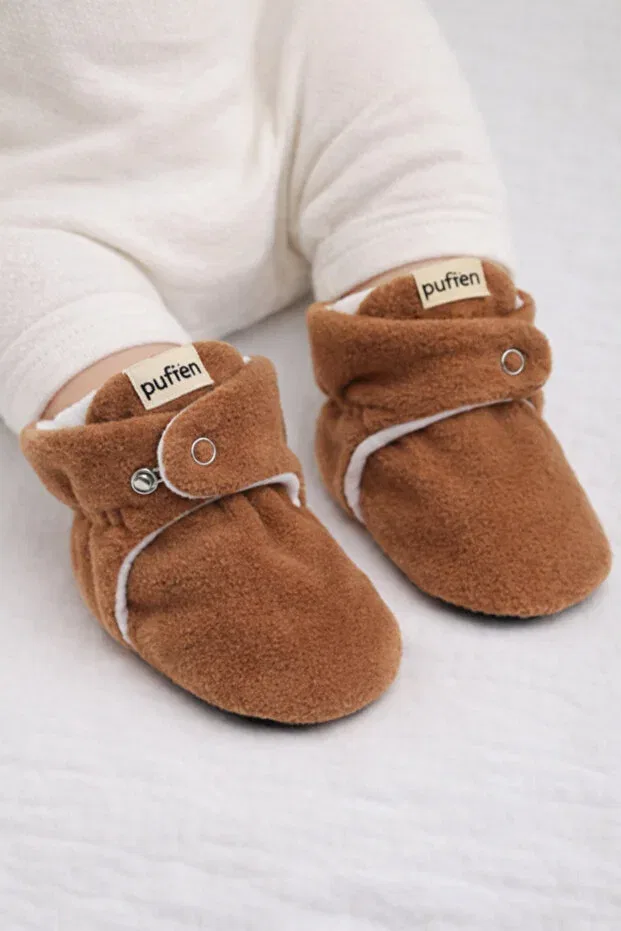 Детские пинетки органические хлопковые Pufien, Brown