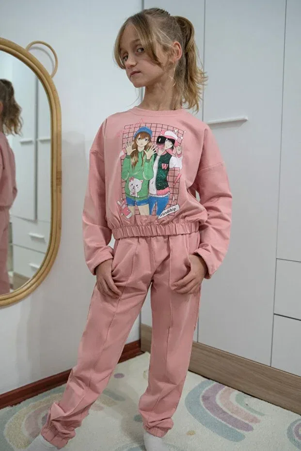 Детский спортивный комплект для девочек с принтом Breeze, Rose Dry — фото 3