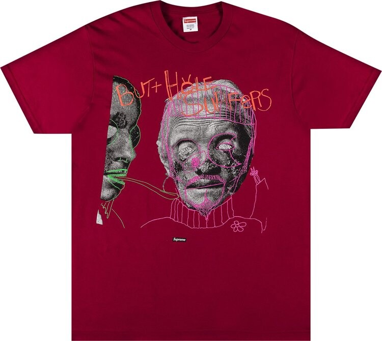 

Футболка Supreme x Butthole Surfers Psychic Tee 'Dark Magenta', красный