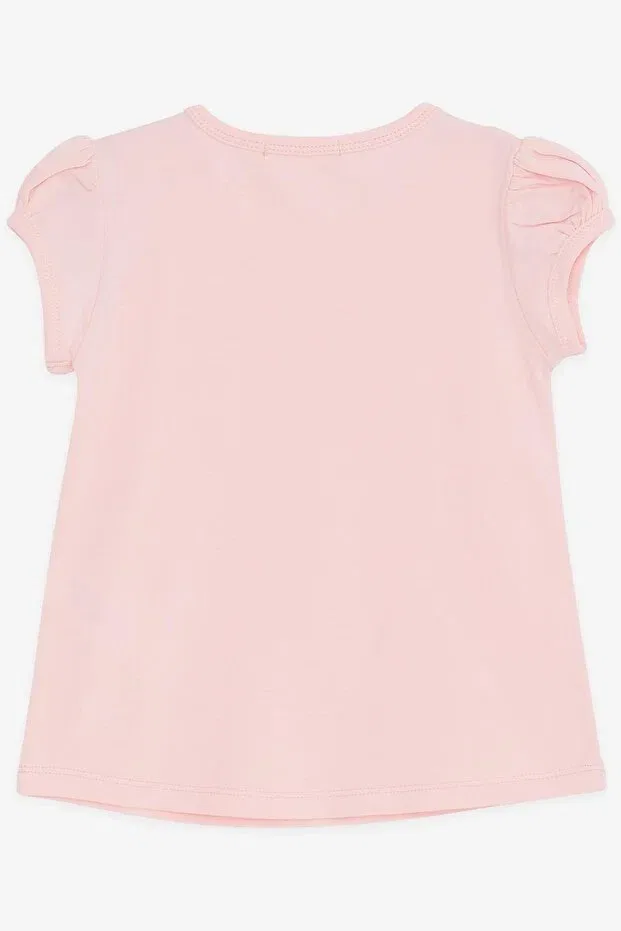 Детская футболка для девочек с цветочной вышивкой Breeze, Pink — фото 2