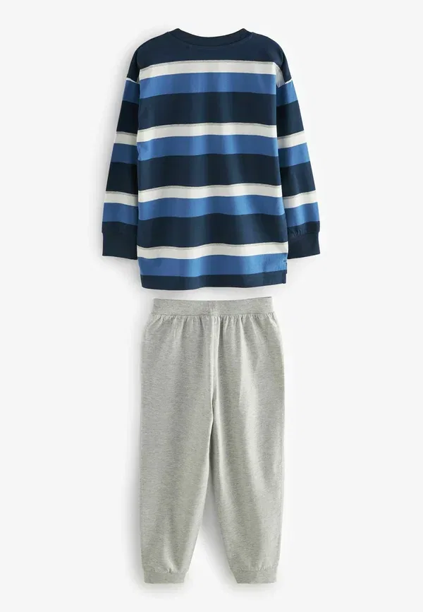 Комплект пижамы из 3 предметов, хлопок, Long sleeve 3 pack - regular fit - pyjama set, Next, синий, серый, темно-синий — фото 3