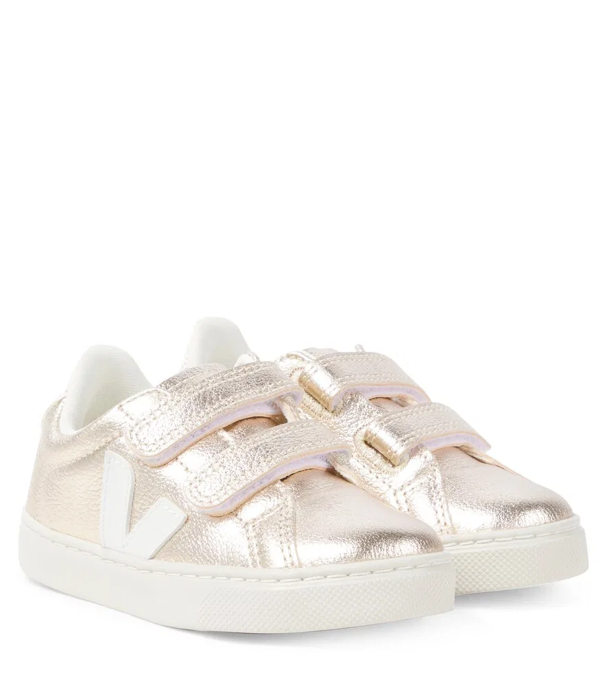 Металлизированные кожаные кроссовки Esplar Veja Kids, золотистый