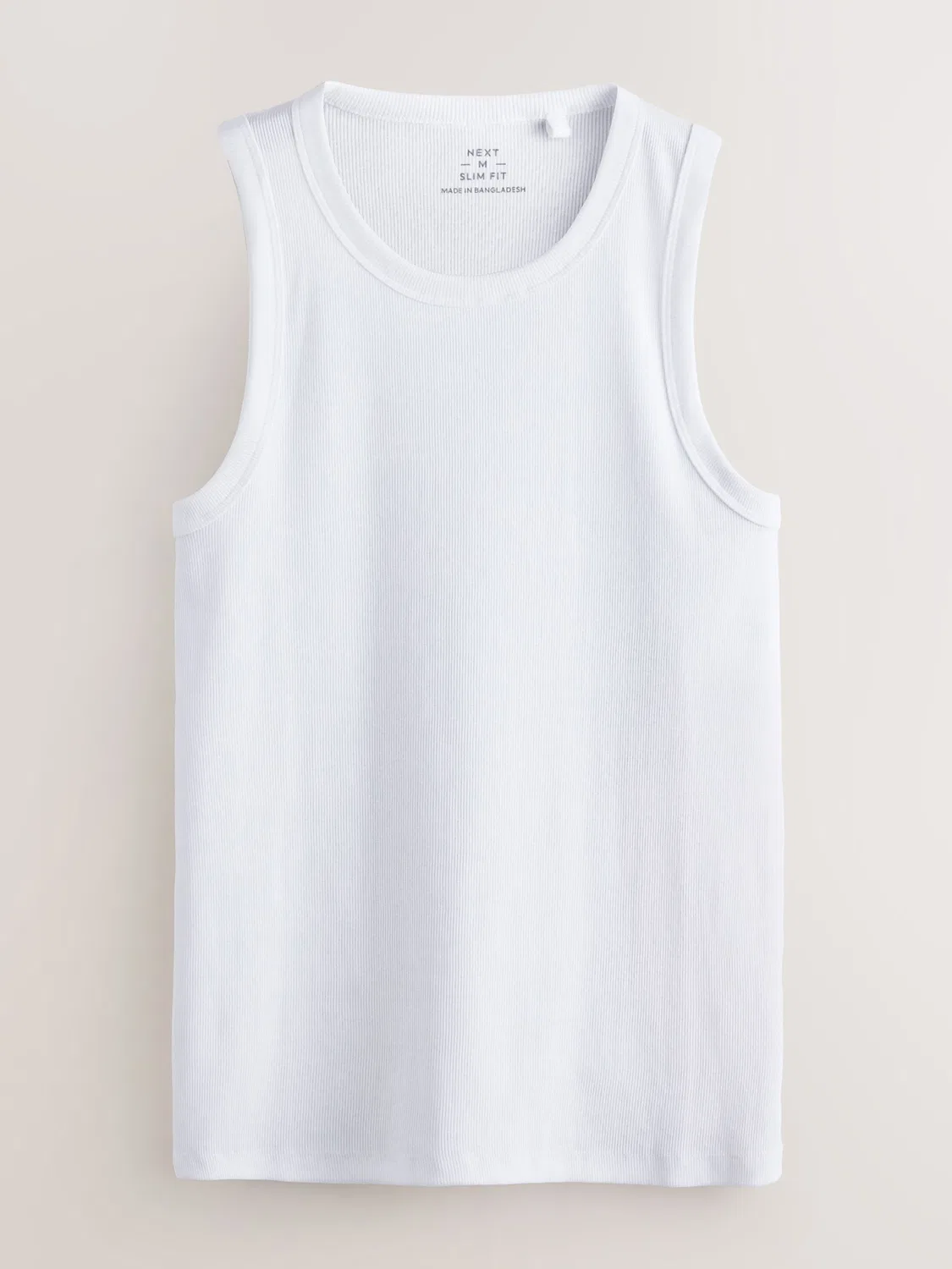 Жилет, Slim Fit, Ribbed Vests Next, белый — фото 4