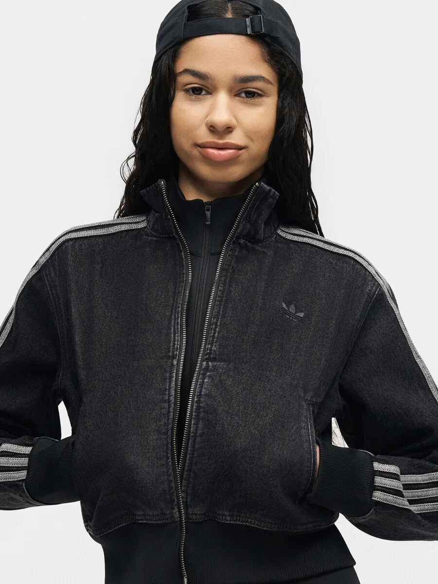 Куртка ADIDAS ORIGINALS Between-Season 'FIREBIRD' из черного денима — фото 4