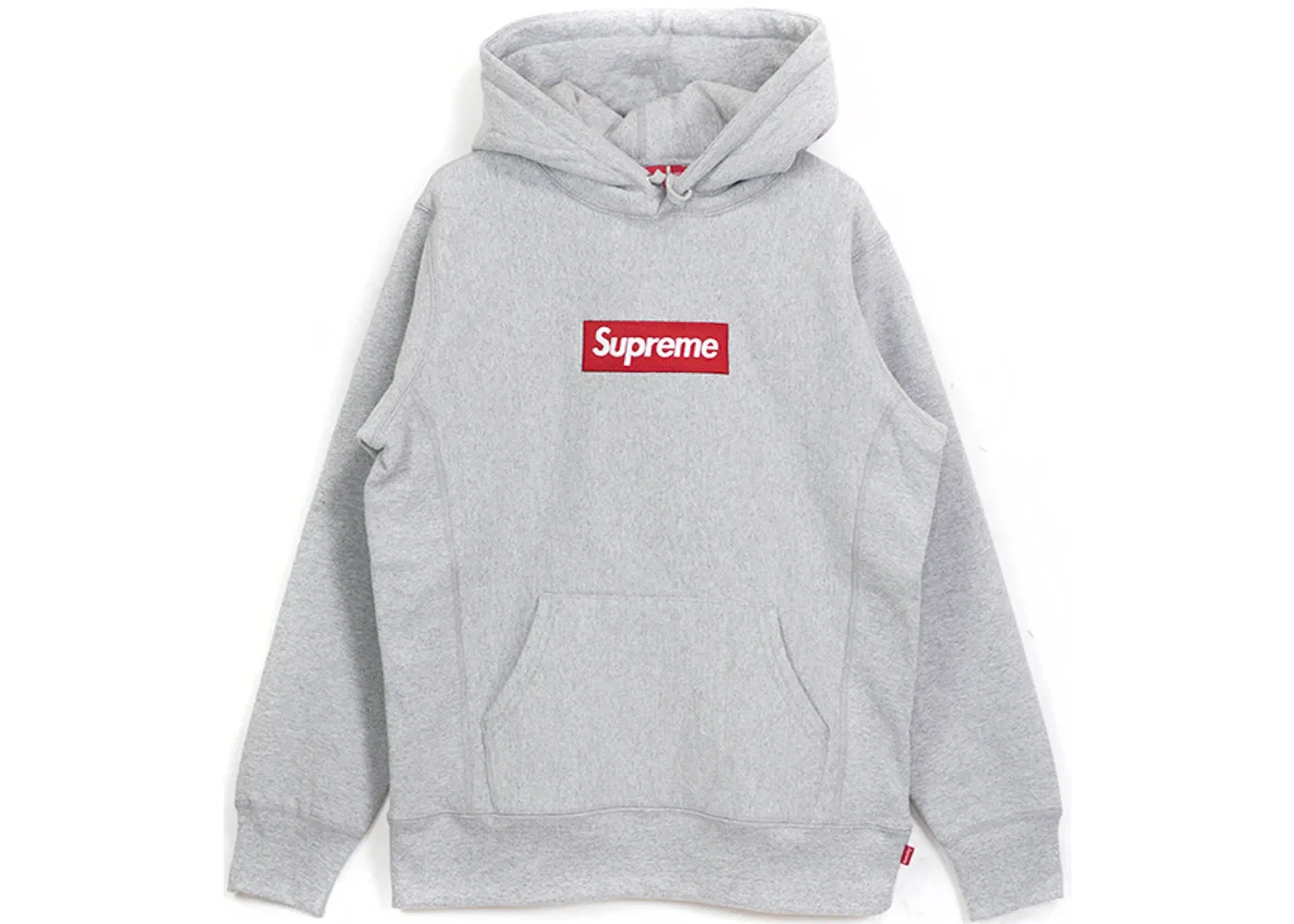 Мужской пуловер с капюшоном с принтом Box Logo Supreme, Heather Grey