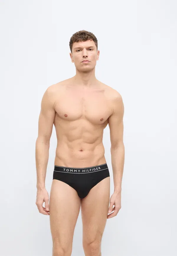 Трусы хлопковые 3-pack essential logo waistband briefs Tommy Hilfiger, черный — фото 2