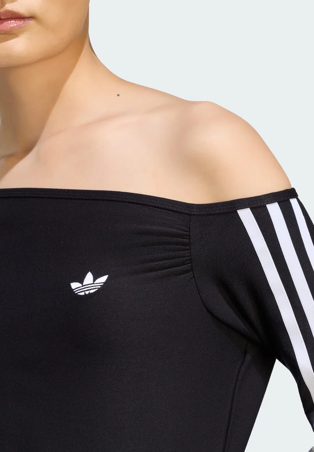 Асимметричный топ на одно плечо - топ с длинными рукавами Adidas Originals, Black — фото 3