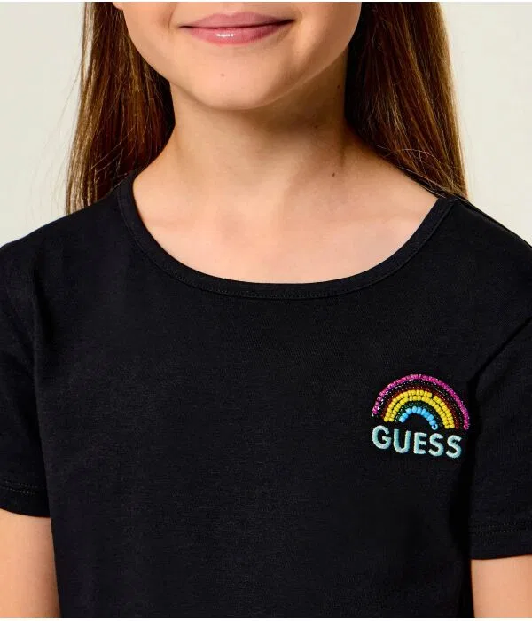 Детская футболка с принтом T-Shirt Guess, черный — фото 4