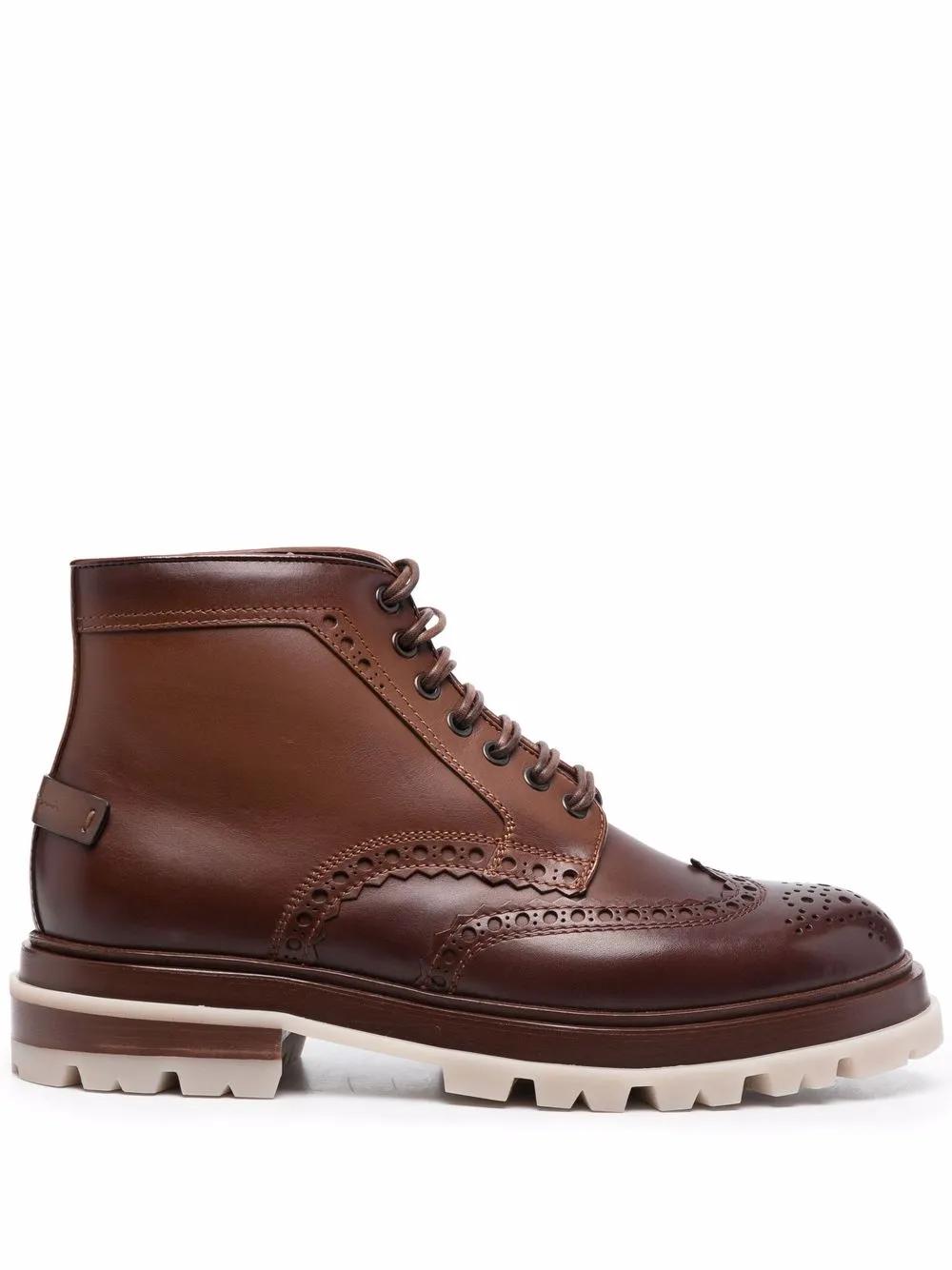 

Ботинки Polacco с брогированием Santoni, коричневый