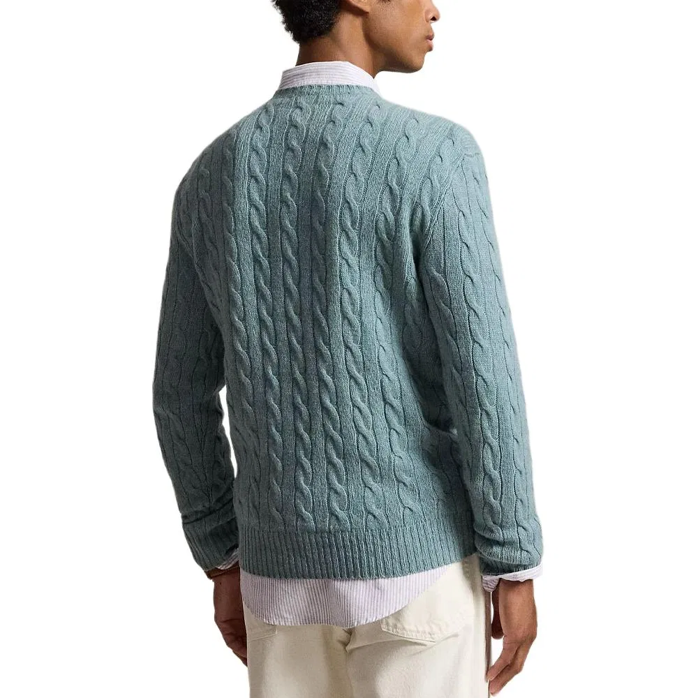 Мужской свитер с круглым вырезом Turquoise Polo Ralph Lauren, Бирюзовый — фото 4