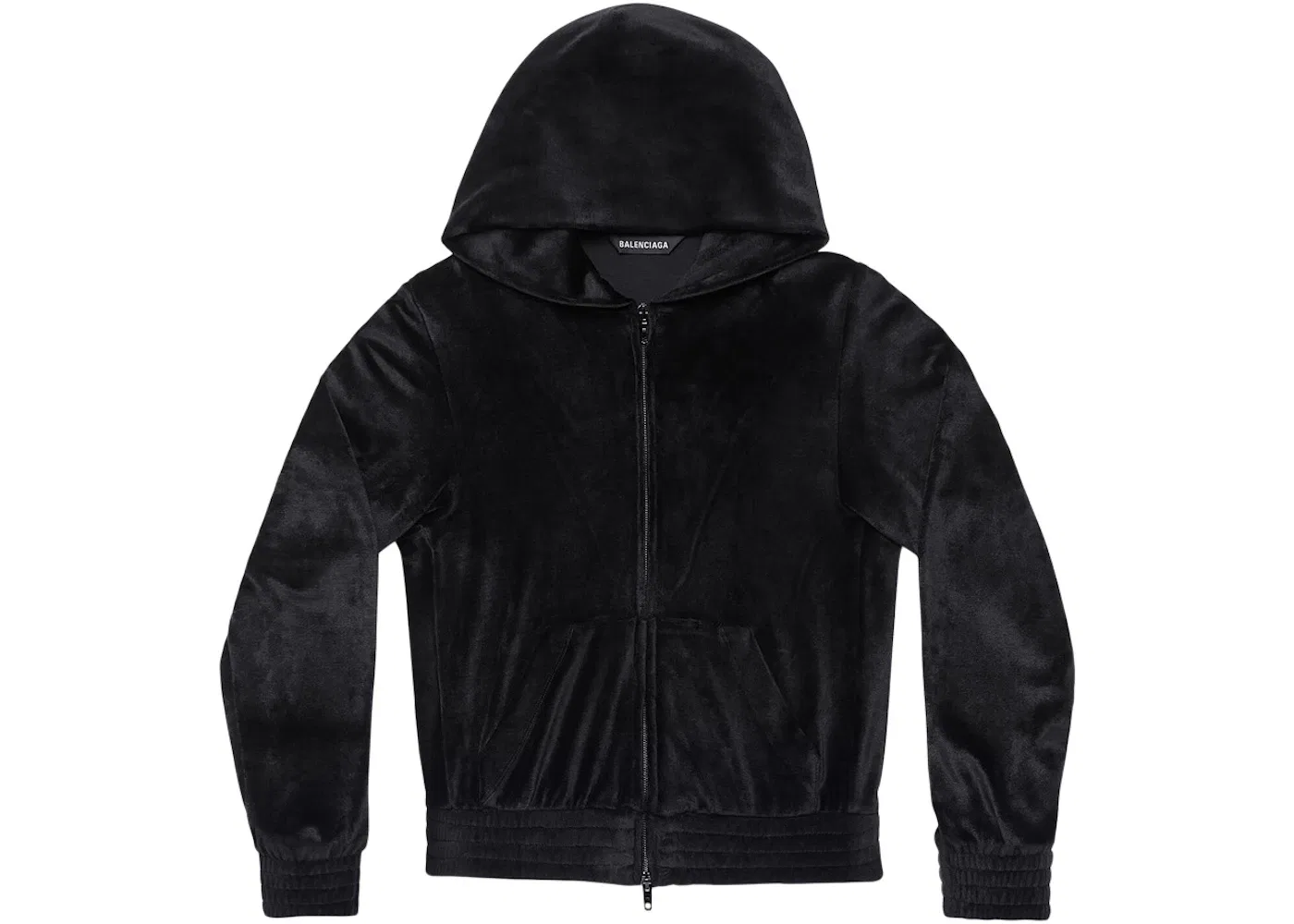 Женская худи с принтом BB Paris Strass Zip-Up Fitted Hoodie Balenciaga, Black