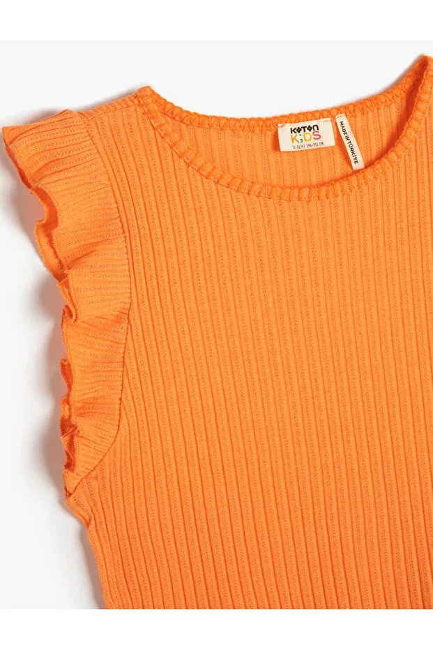 Детская майка для девочек с рюшами Koton, Orange — фото 3