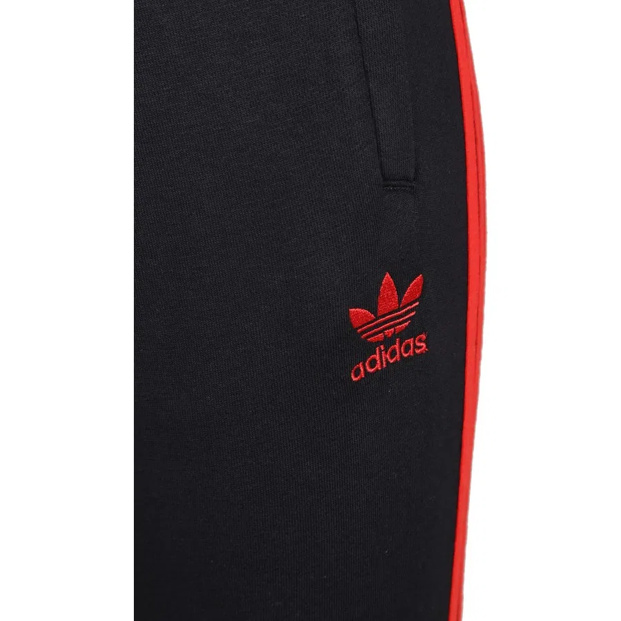 Хлопковые спортивные брюки Trefoil Fleece adidas, Черный — фото 2