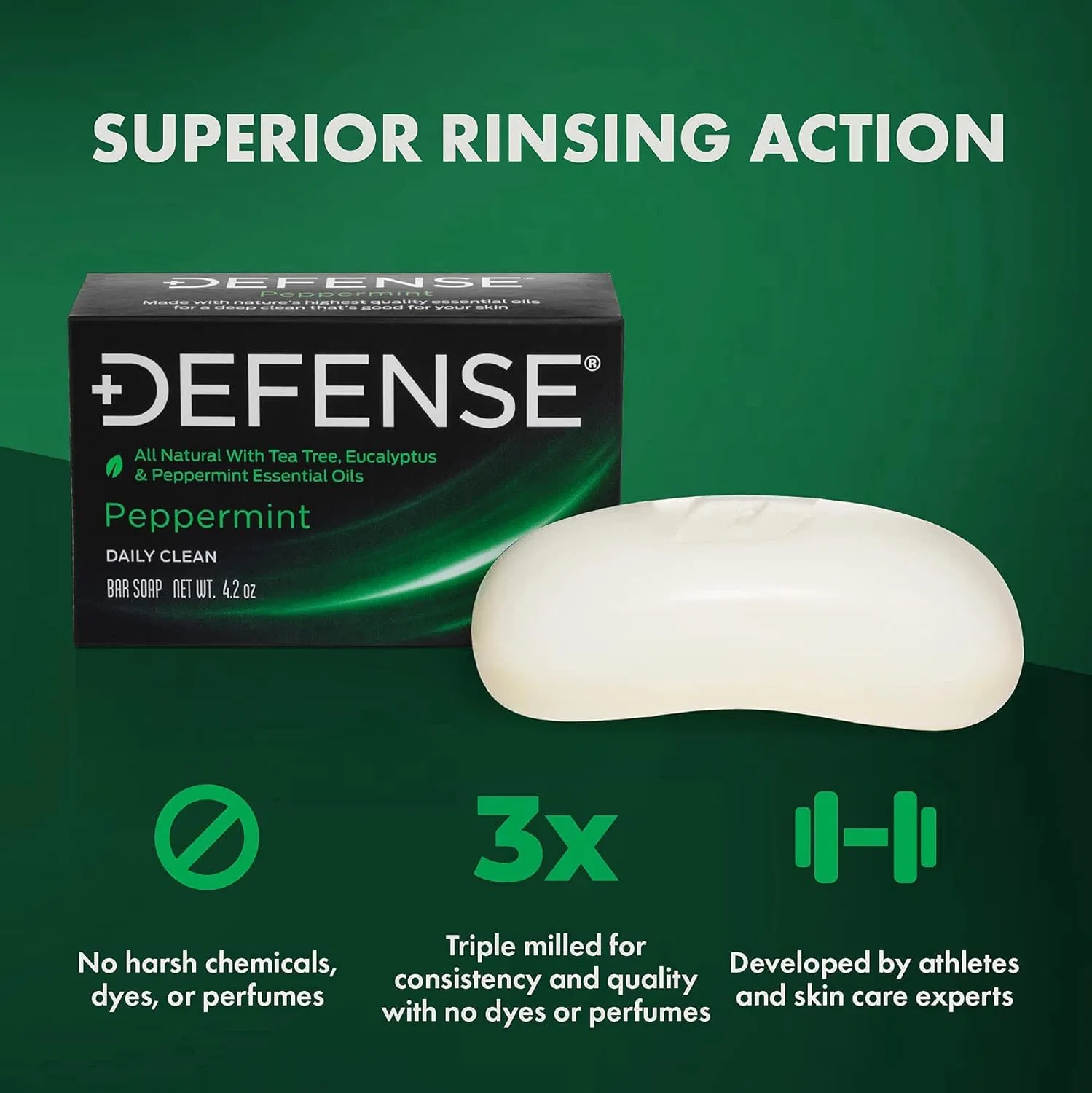 Мыло твердое Peppermint Defense Soap, 125 г — фото 2