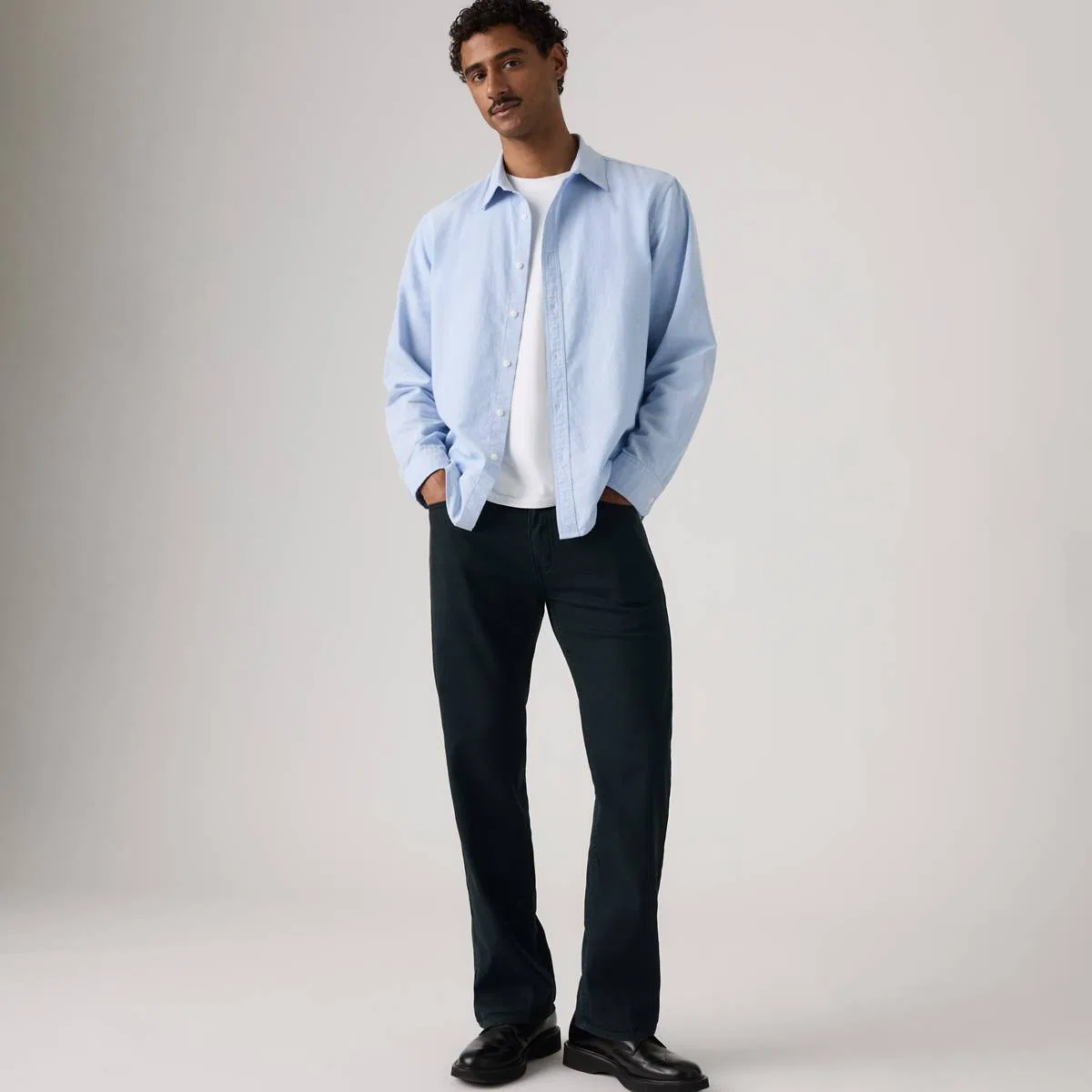 Мужские джинсы 505 стандартного типа с жаккардовым плетением Levi's, Mineral Black - Black