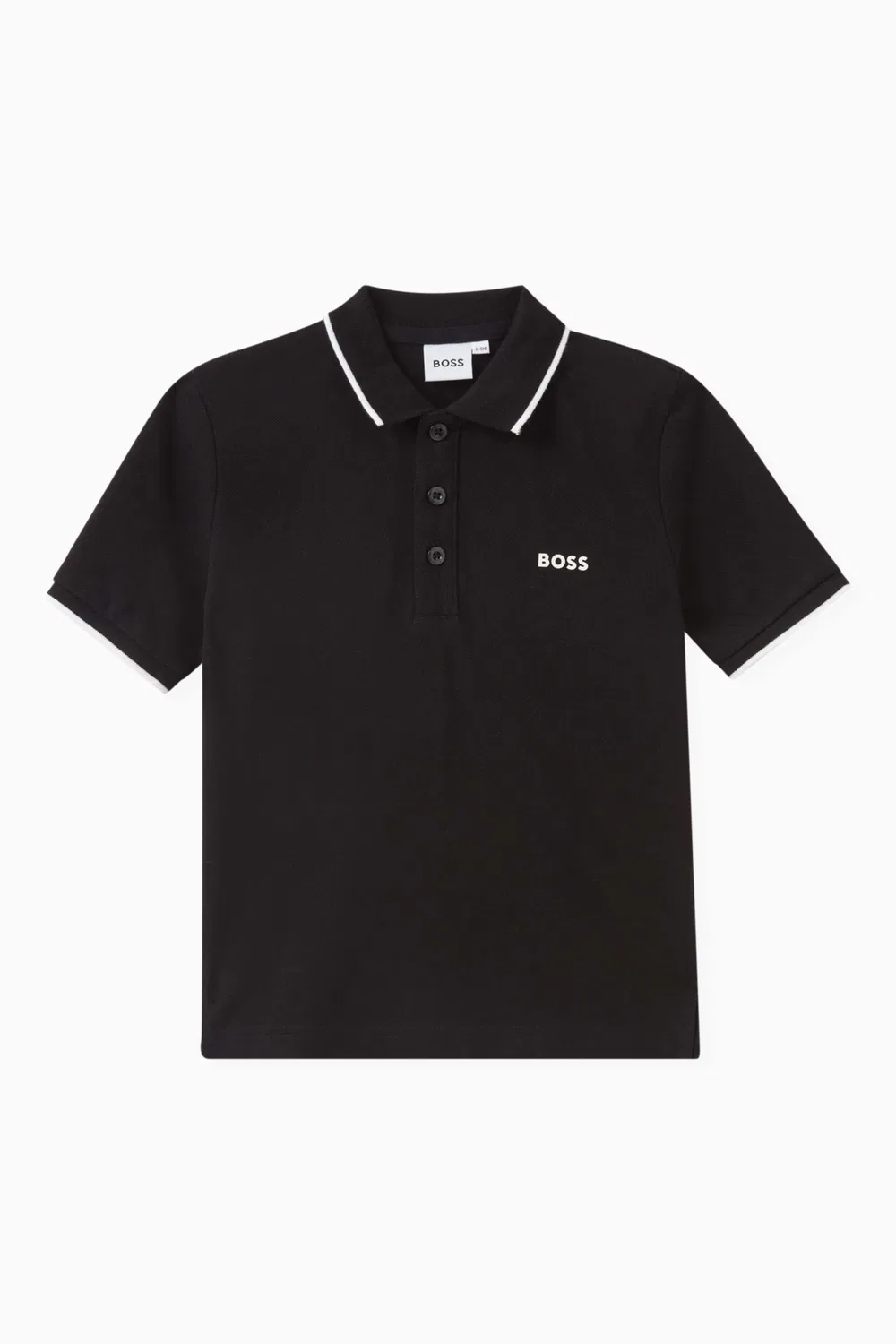 Поло хлопковое в пике Logo BOSS Kidswear, черный