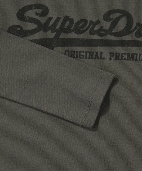 Футболка с длинным рукавом с логотипом Superdry, темно-серый — фото 4