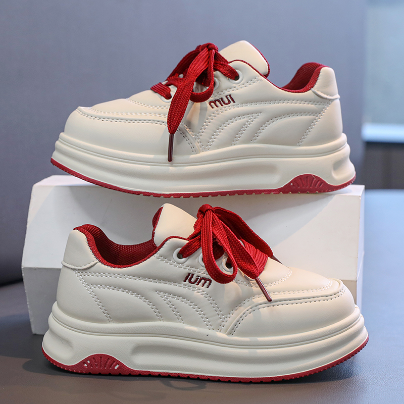 Slip Resistant Low top детские кроссовки для скейтбординга KINDDOG, красный (j056-impression style) — фото 3