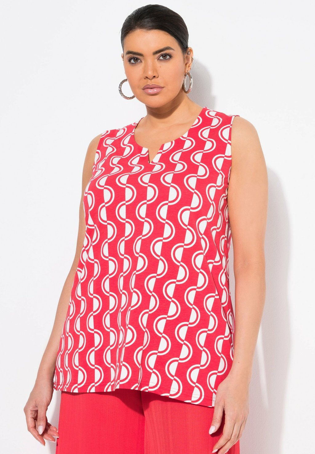 

Топ GEOMETRIC WAVE SPLIT NECK Ulla Popken, красный