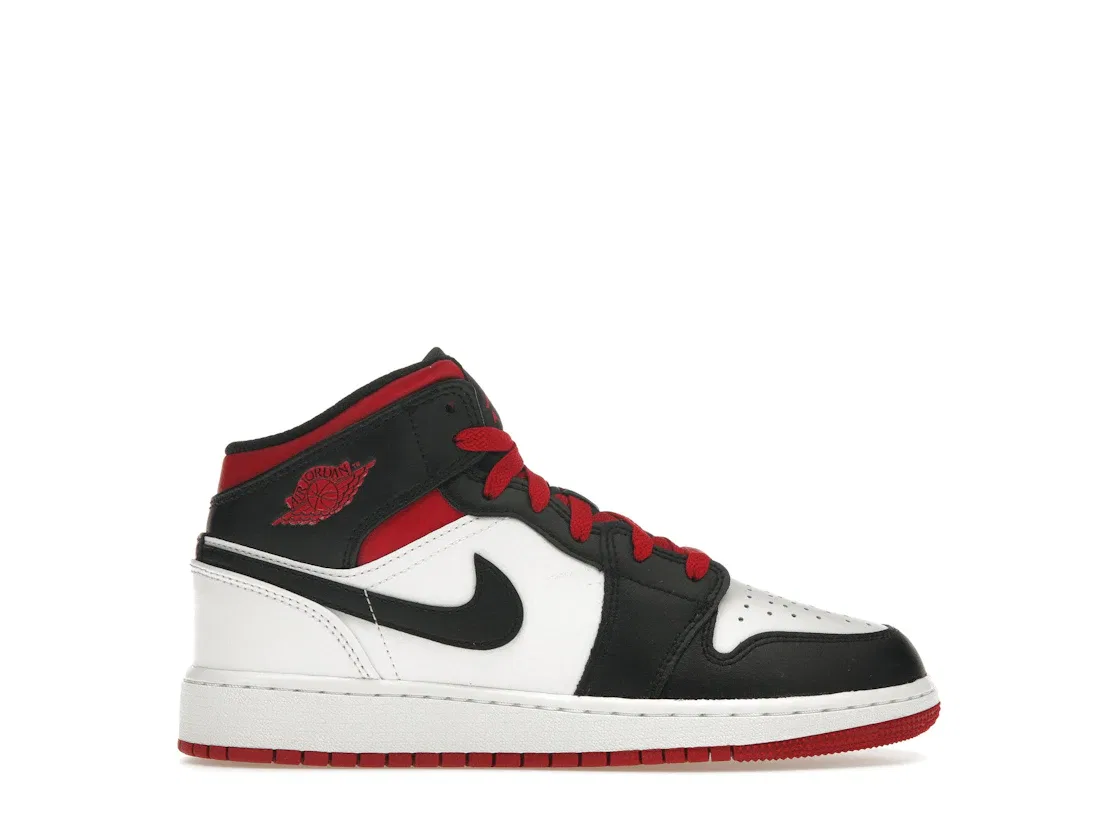 Детские кроссовки Lifestyle с принтом Jordan 1 Mid Jordan, White/Gym Red/Black