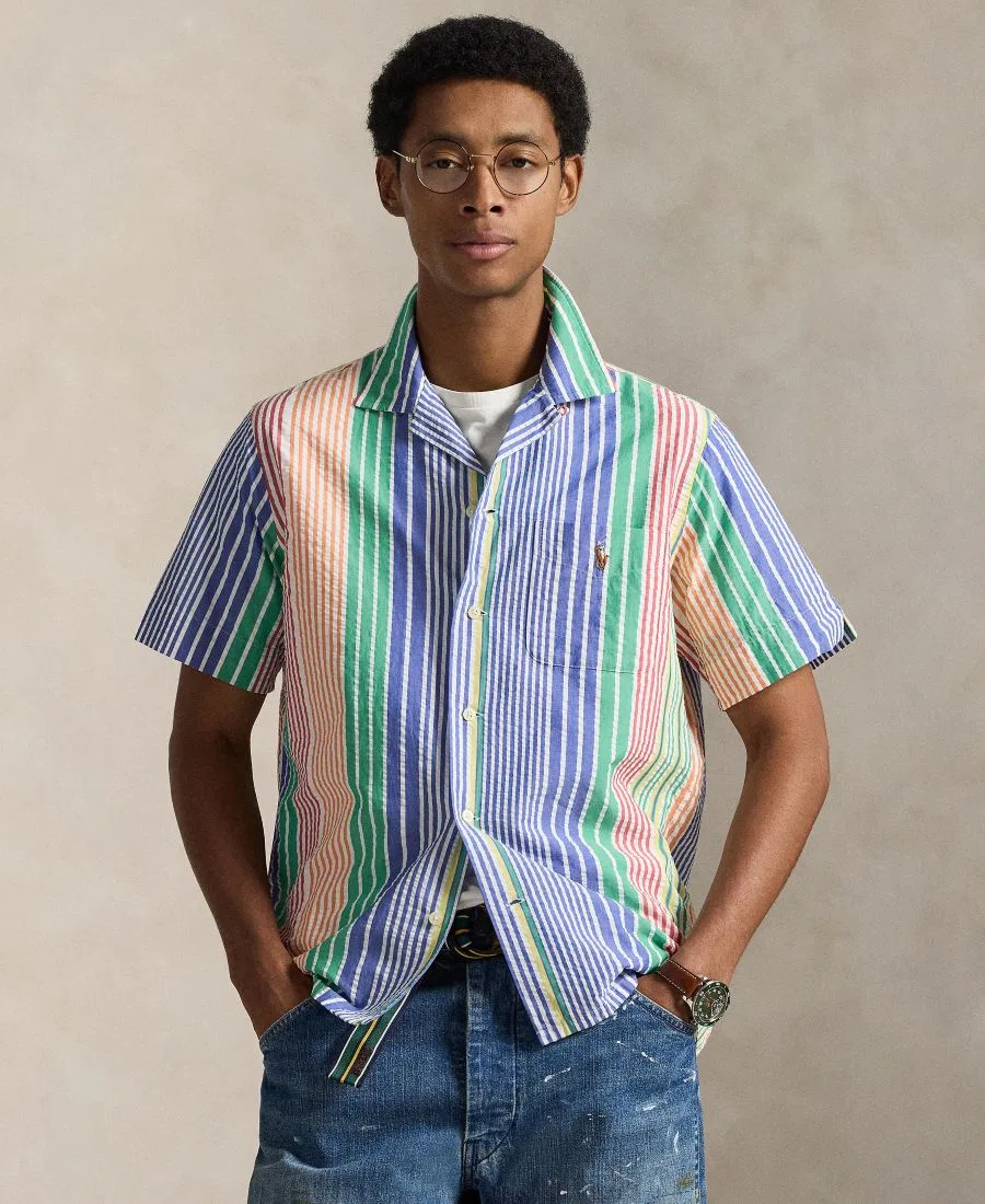 Рубашка классического кроя из сисака с коротким рукавом, модель RL Prepster Polo Ralph Lauren, Harbour Island Run On