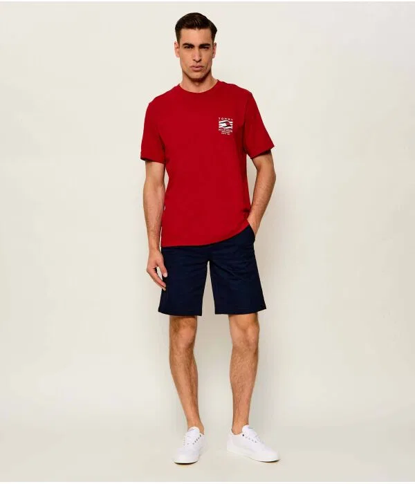 Мужская футболка хлопковая Regular Fit Tommy Hilfiger, красный — фото 2