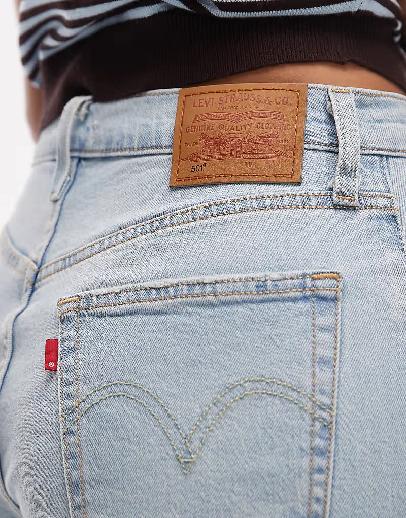 Шорты Levi's 501 средней длины, светло-голубые — фото 4
