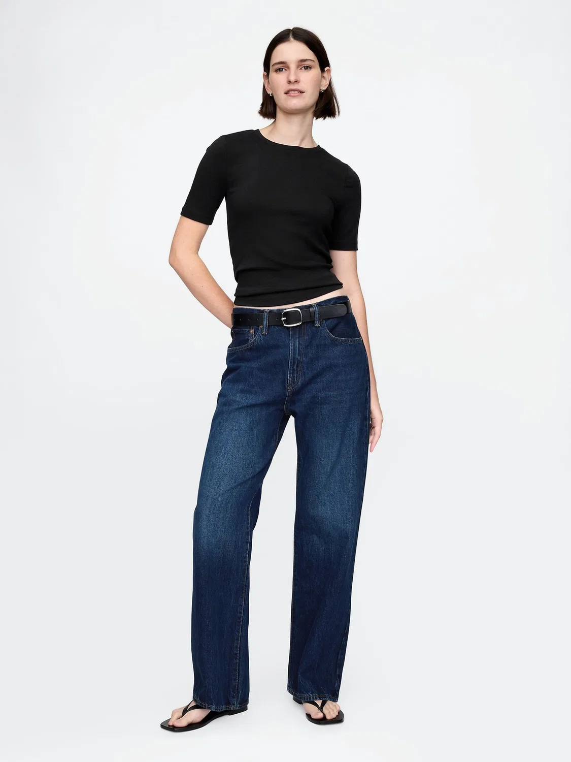 Футболка с круглым вырезом Gap Modern, черный — фото 3