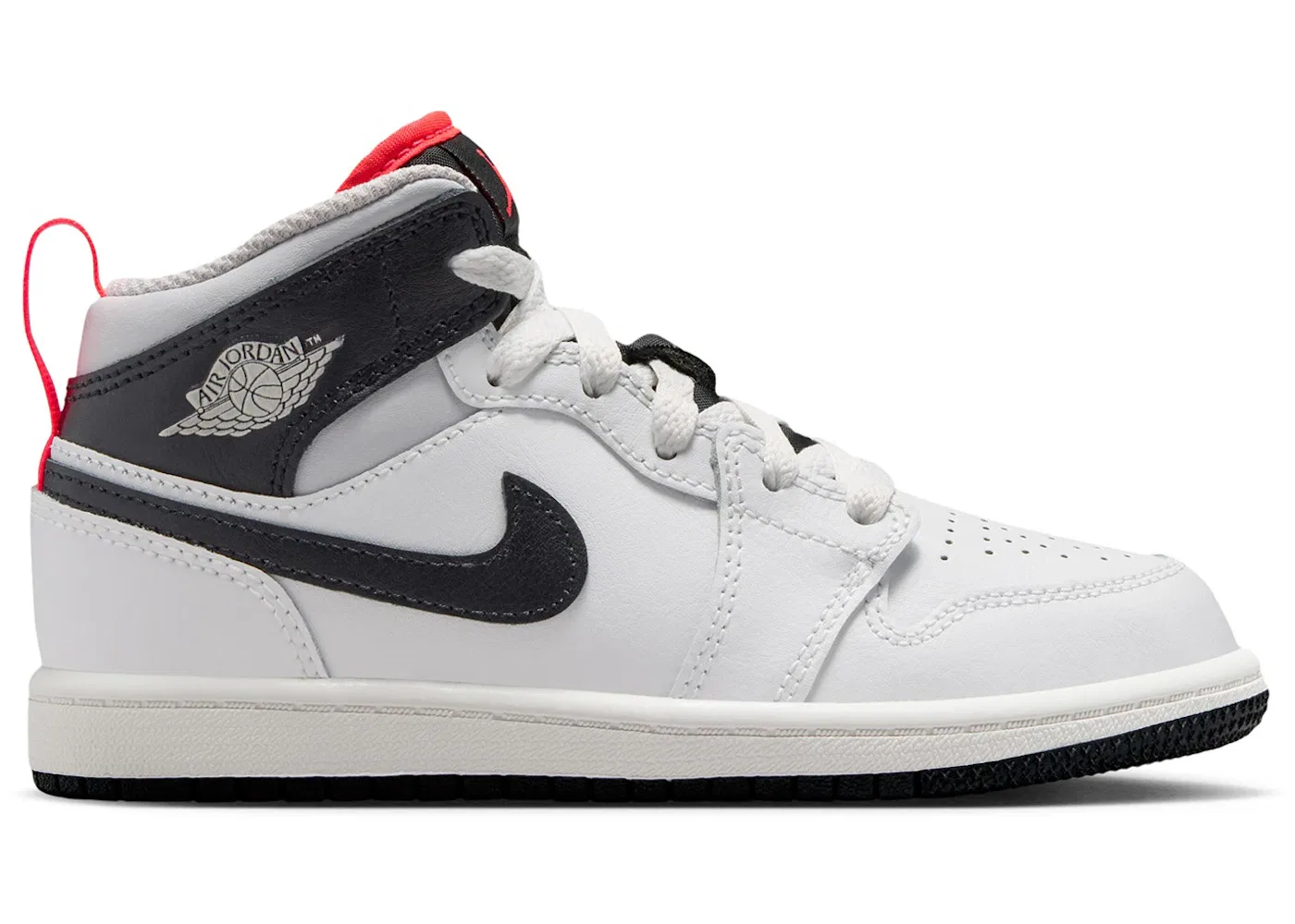 Детские кроссовки Lifestyle с высоким берцем Jordan 1 Mid Jordan, Summit White/Infrared 23/Neutral Grey/Black