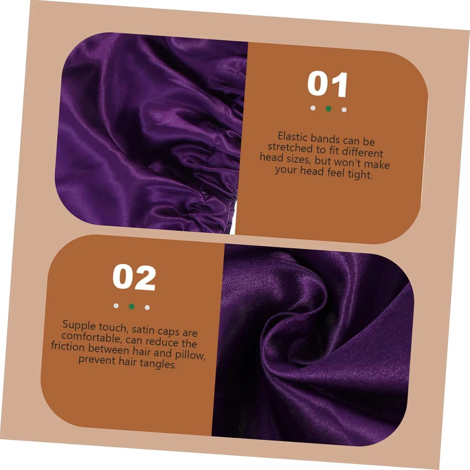 Шапочка для душа Satin, Healeved, Pack of 4, 63x23.5cm — фото 4