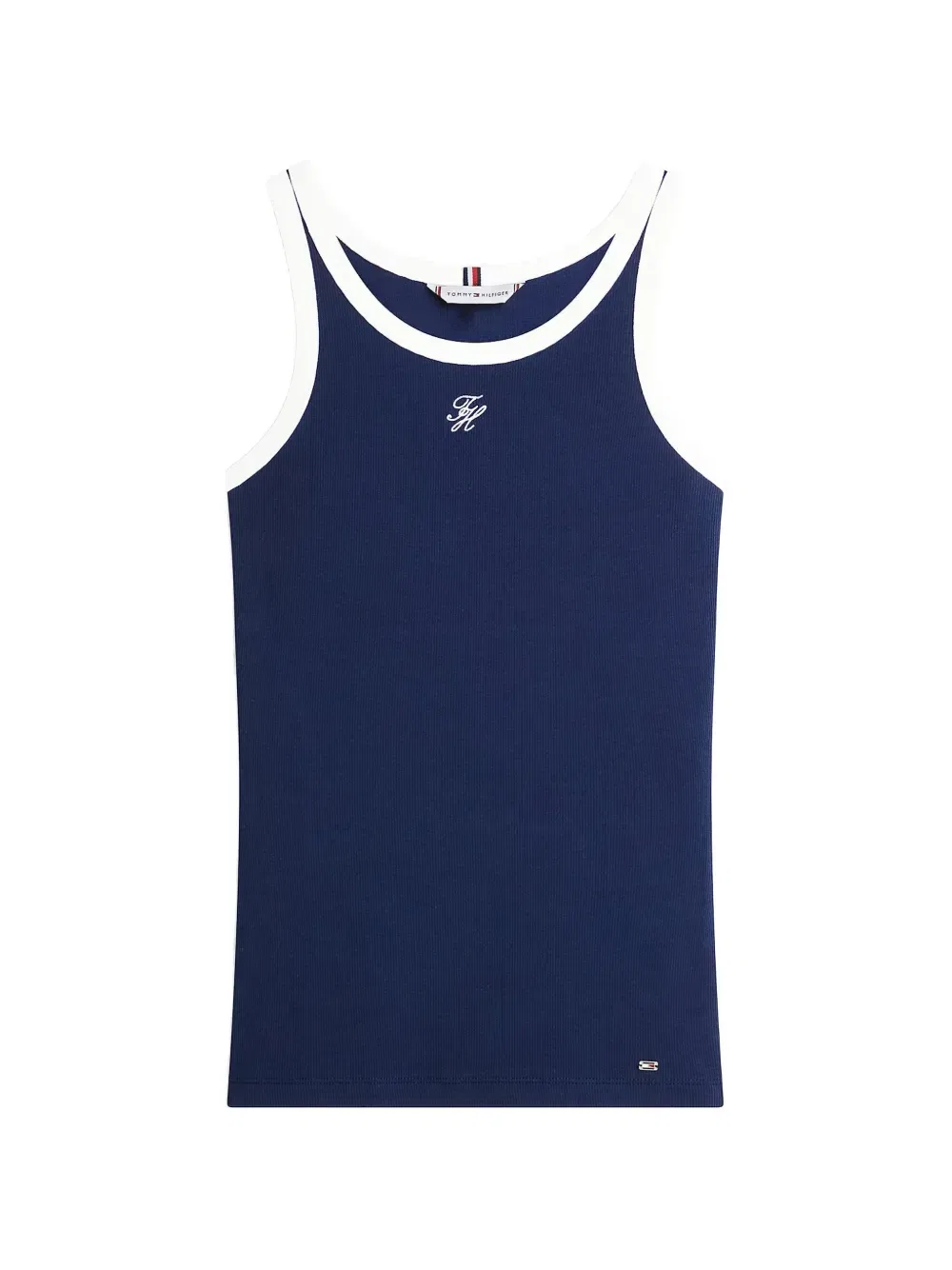 Майка-борцовка в рубчик с контрастной отделкой Tommy Hilfiger, синий
