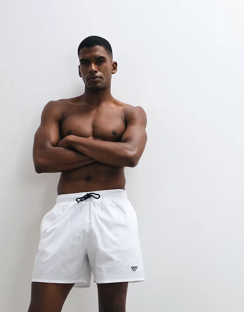 Плавки-шорты Emporio Armani Bodywear с логотипом, белые