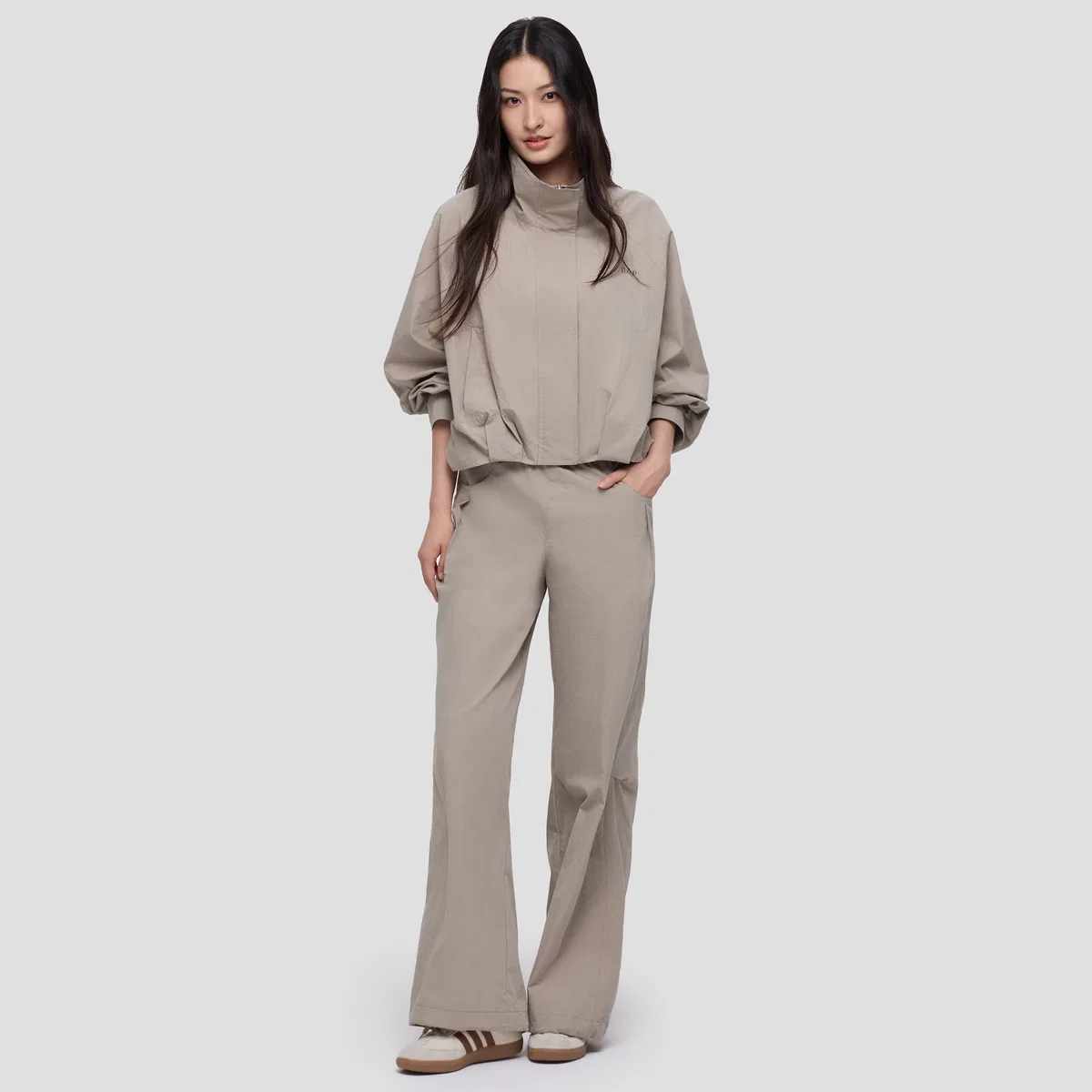 Женская куртка с воротником-стойкой Light Khaki, GAP — фото 4