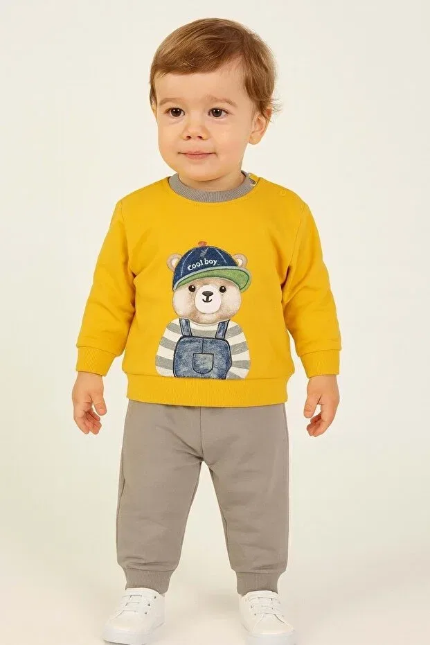 Детский комплект толстовки и спортивных штанов для мальчиков с принтом Ww Waka Waka Kids Store, Yellow