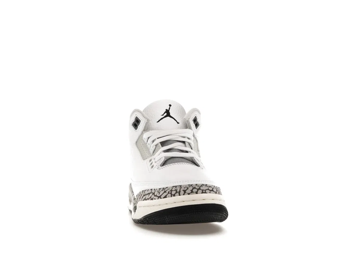 Детские кроссовки с принтом Jordan 3 Retro Hide N' Sneak Jordan, White/Black/Iron/Sail/Cement Grey — фото 2