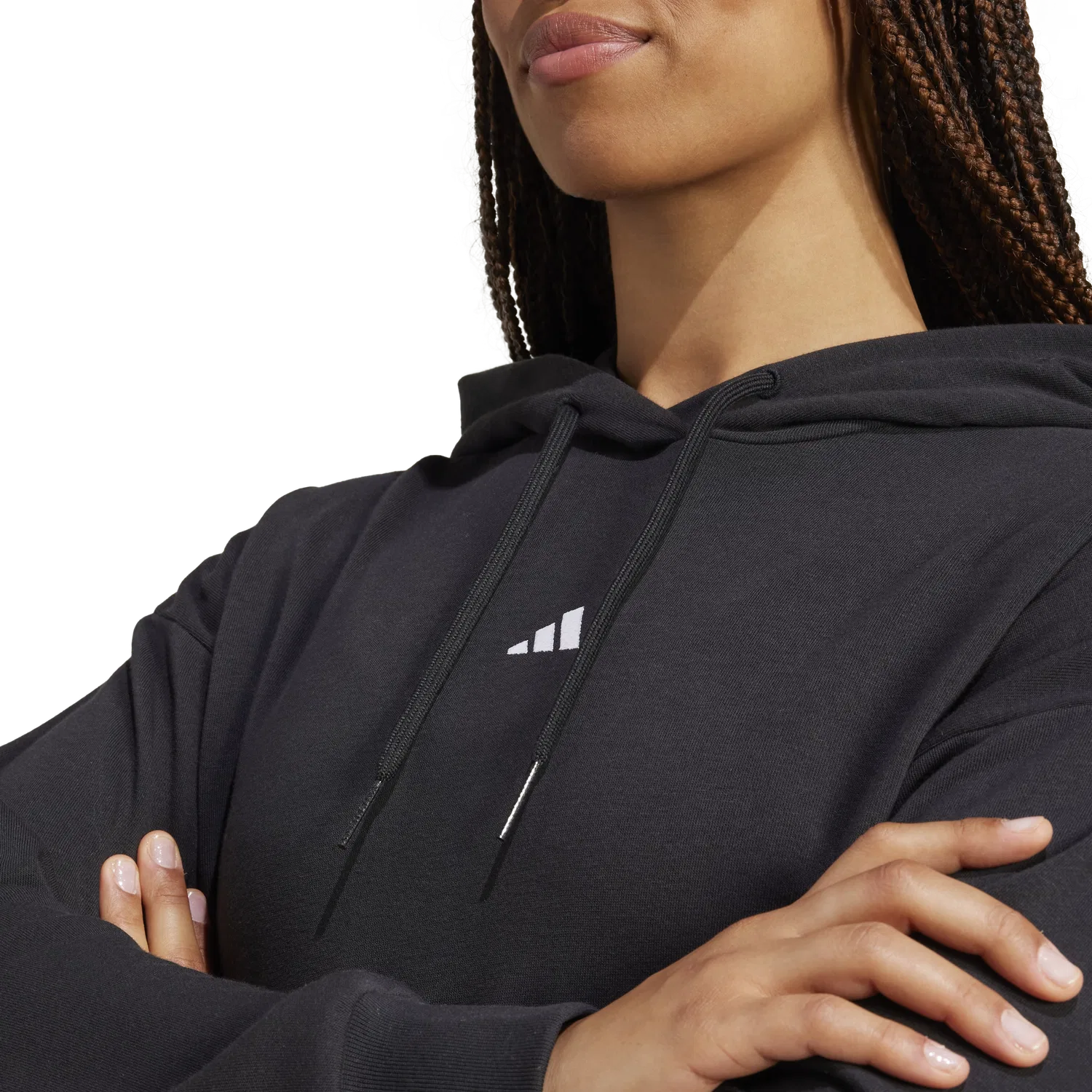 Женское худи свободного кроя Adidas, черный — фото 4