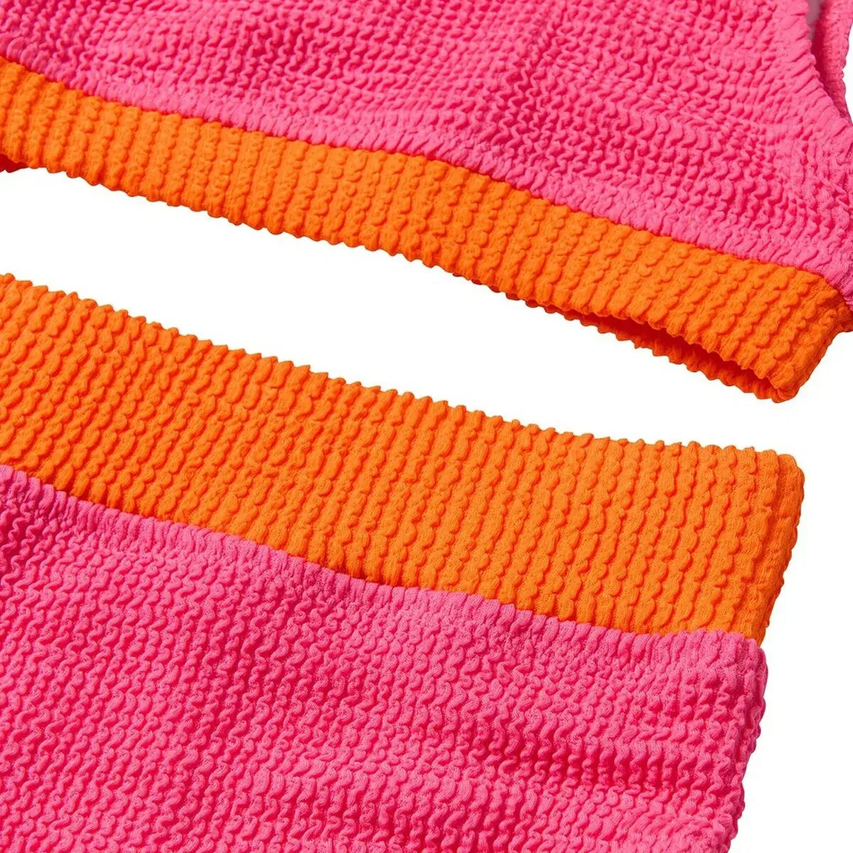 Детский комплект бикини для девочек с принтом Crinkle Color Block Two Piece Swimsuit Seaesta Surf, Neon — фото 3