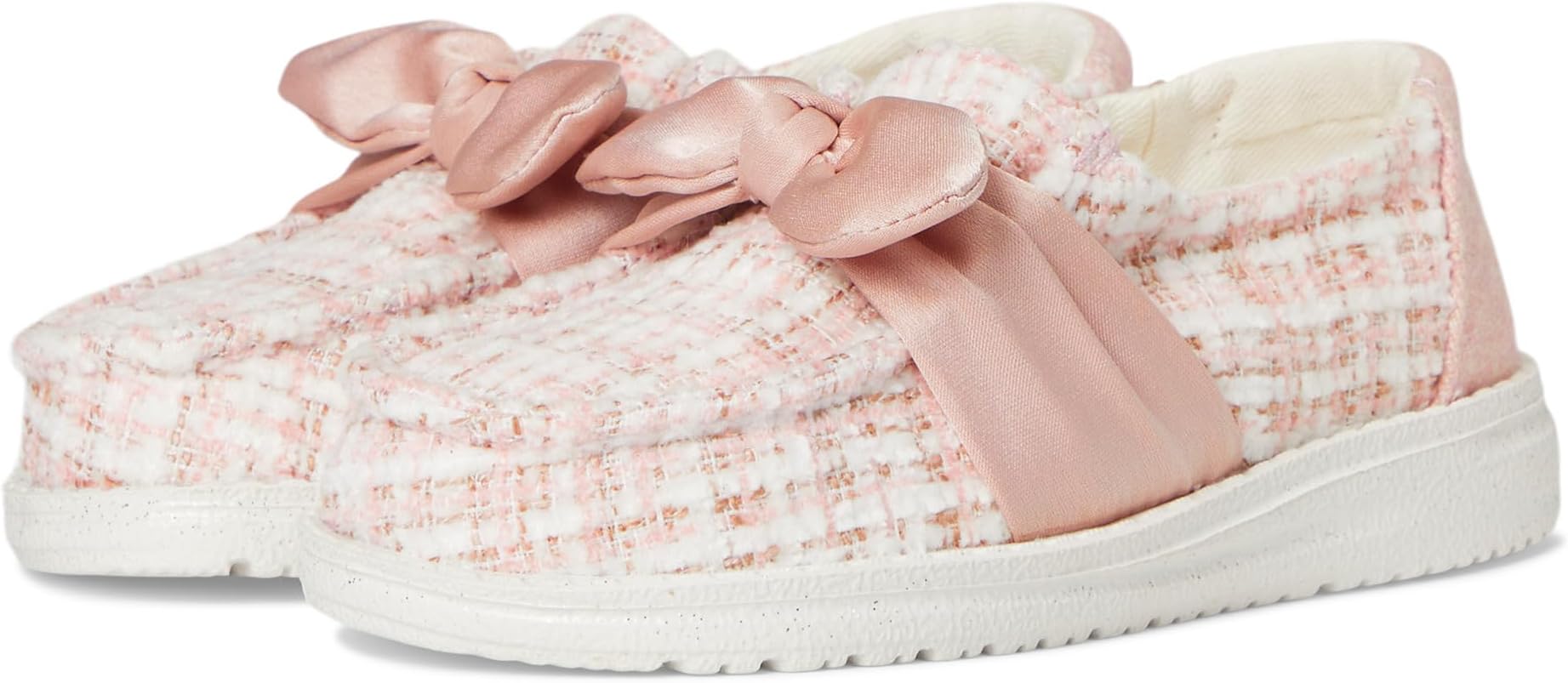 

Лоферы Hey Dude Kids Women's Wendy Bow Tweed, Pale Pink