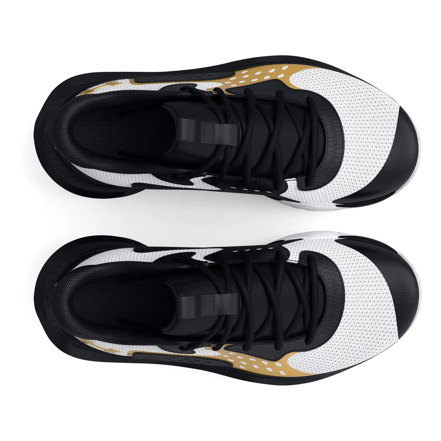 Детские кроссовки для мальчиков с закрытым носком Grade School Jet '23 Under Armour, 100 White Black Gold Metallic — фото 3
