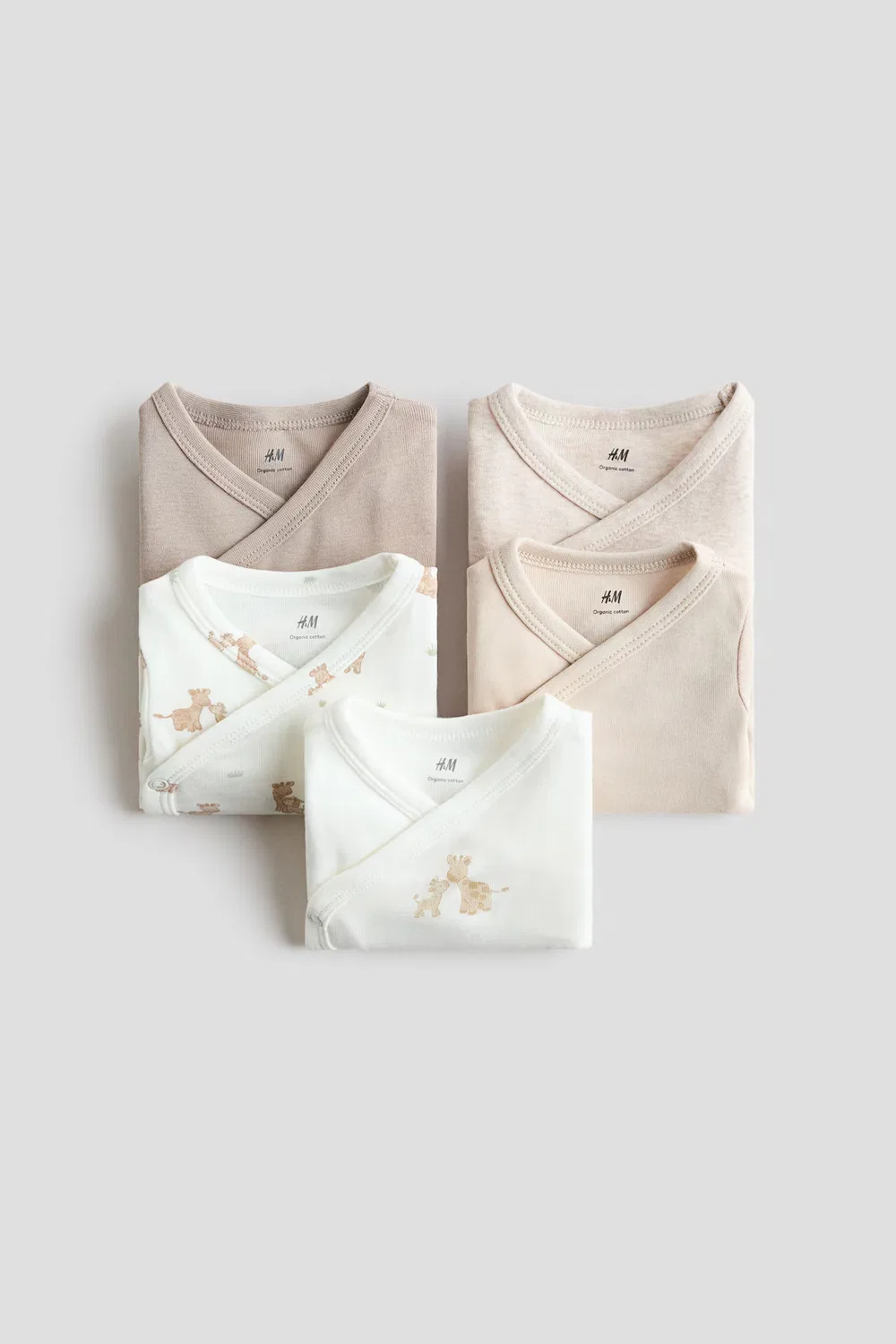 Набор из 5 боди-оберток H&M, Weiß/Giraffen — фото 2