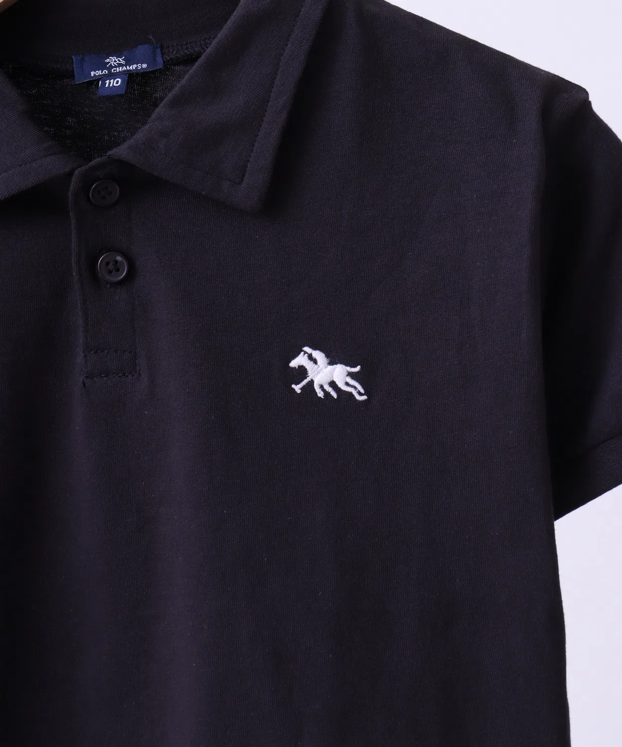 Детская футболка-поло с вышивкой POLOCHAMPS, Black