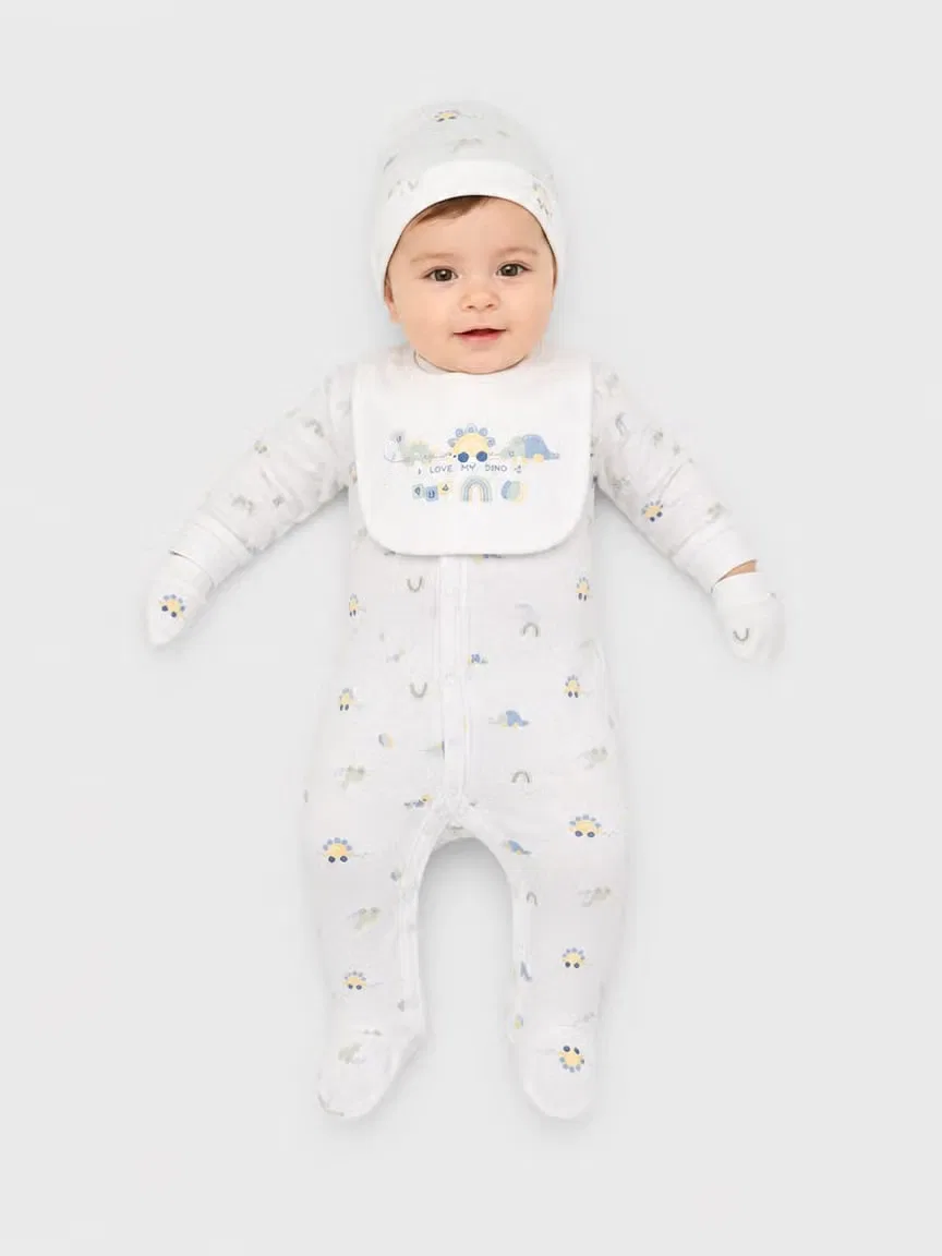 Боди-комбинезон с принтом комплект 5 предметов с нагрудником Rock-A-Bye Baby Boutique, разноцветный
