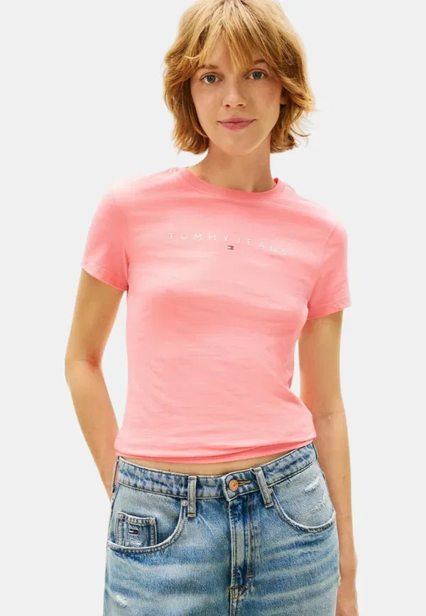 Футболка с принтом Print T-shirt Tommy Hilfiger, розовый