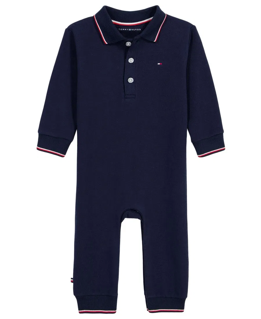 Детский комбинезон-поло с длинным рукавом Tommy Hilfiger, Navy