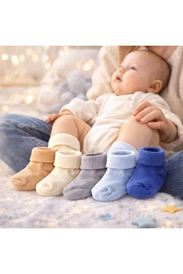 Детские носки для новорожденных хлопковые 5 шт Basics Novibaby, Winter Boy — фото 3