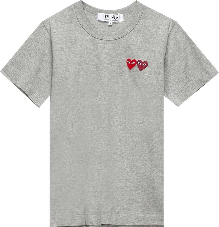 

Футболка Comme des Garçons PLAY Double Heart Tee 'Grey', серый