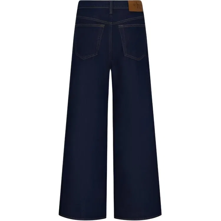 Женские джинсы с широкой штаниной Calvin Klein, N8D Denim Dark Blue — фото 3