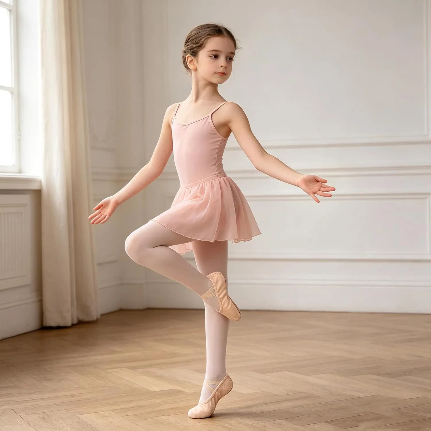 Детские балетки для девочек на танцы Dons Girl, Ballet Pink — фото 2