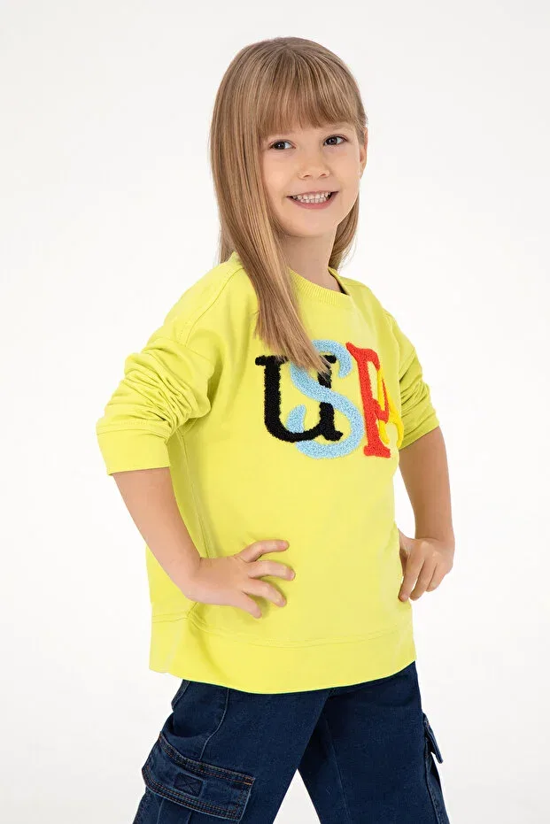 Детские свитшот для девочек с длинным рукавом U.S. Polo Assn., Pistachio